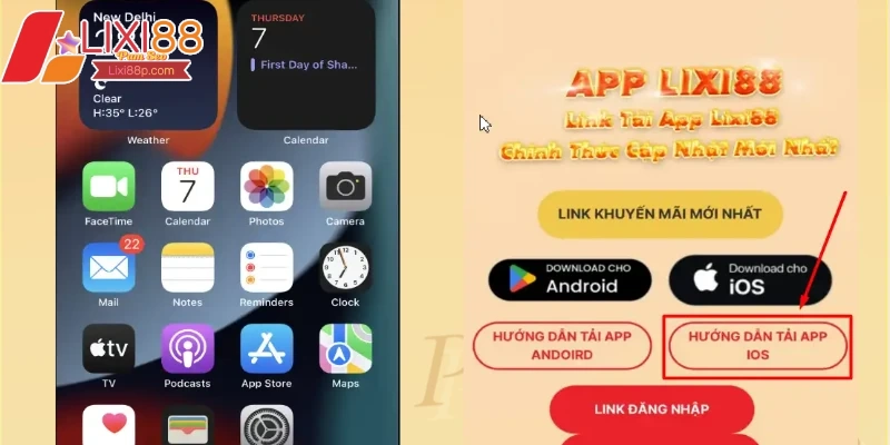 Hướng dẫn tải cho thiết bị ios